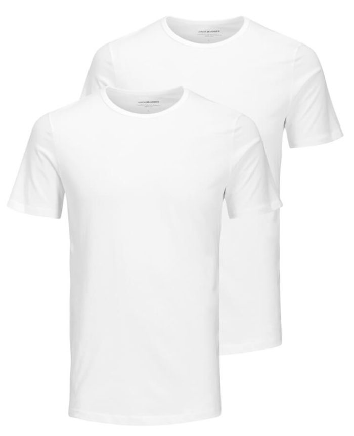 Jack&Jones 2 PACK - pánske tričko JACBASIC Regular Fit 12133913 White XL