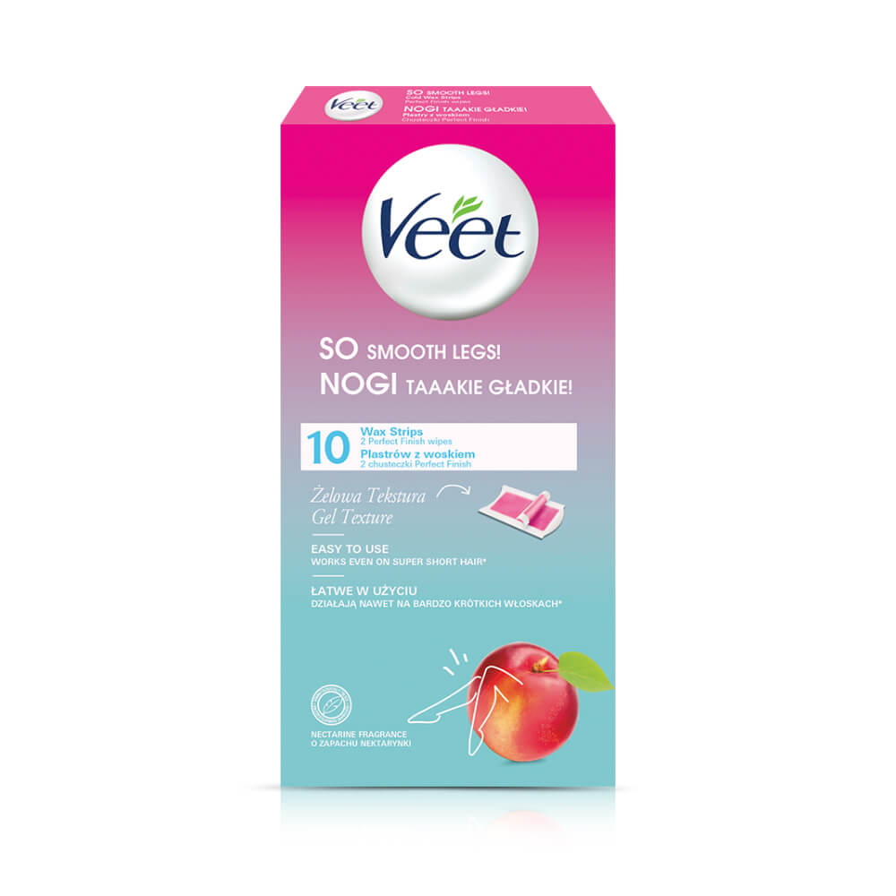 Veet Depilačné pásiky na nohy s vôňou nektárinky 10 ks